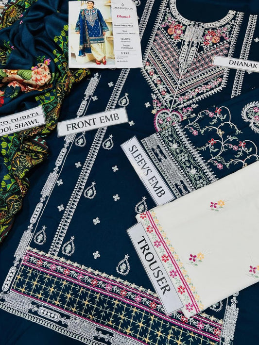 🌿 GlamHive Exclusive Green Chiffon Patch Work Suit | 3-Piece Luxury Ensemble 🌿