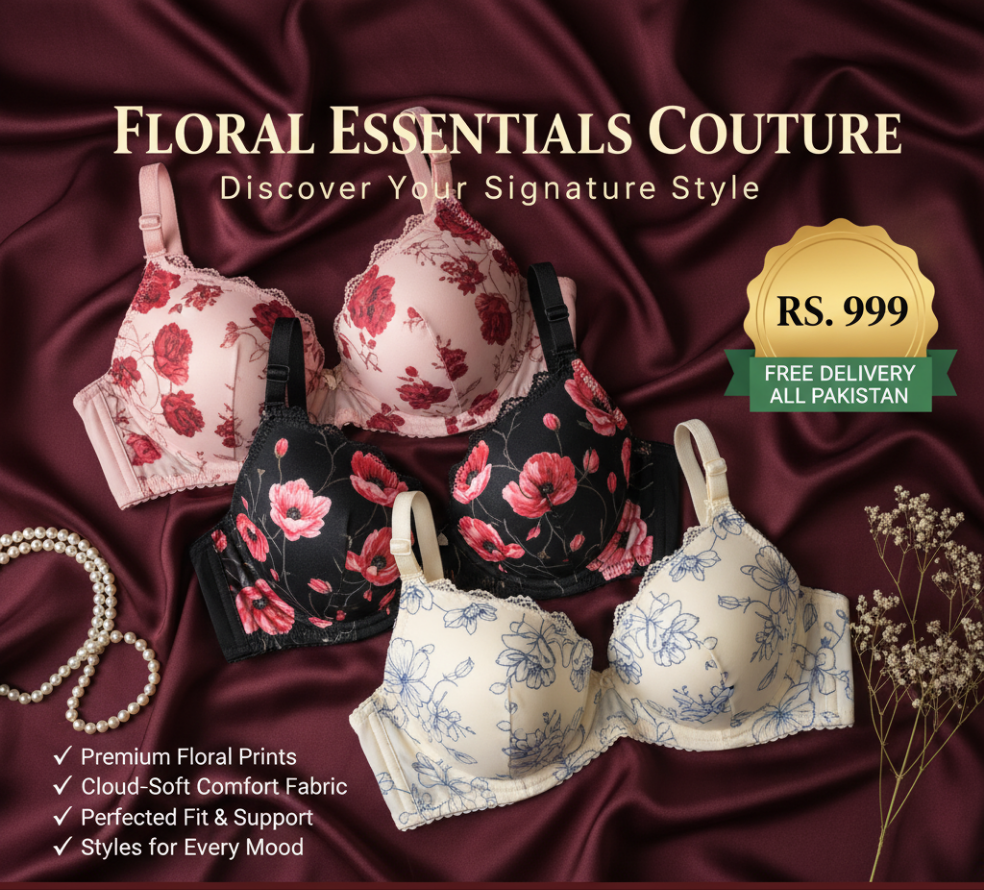 Printed Soft Cotton Padded Bra For Women