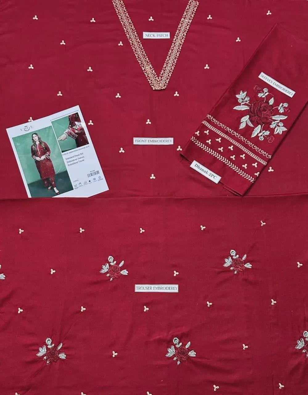 Maroon Dhanak Embroidered 2-Piece Winter Suit – Grace Meets Luxury