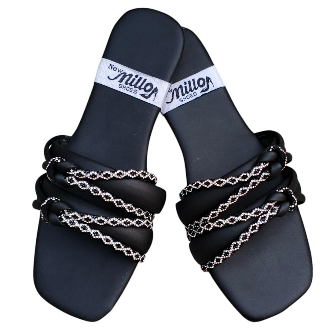 “GlamHivePK™ Satin Rhinestone Flats – Chic Casual & Formal Women’s Wear 💎 | Free Delivery 🚚”