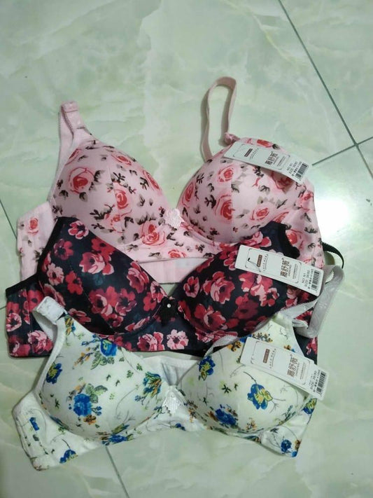 ✨ Soft Cotton Printed Padded Bra – Comfort Meets Style (Pink)