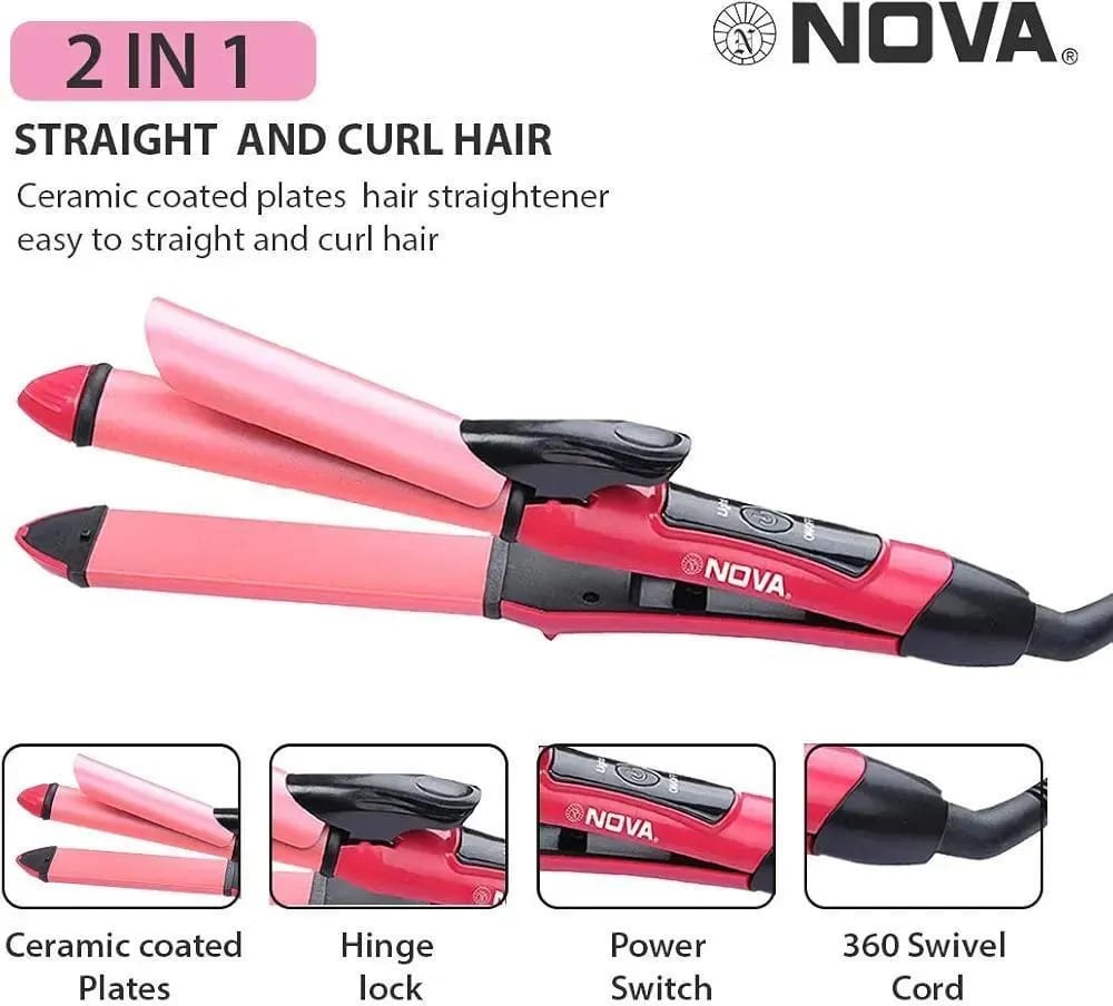 Frizz Therapy Hair Curler & Straightener – Lightweight, Smooth & Salon-Quality Finish