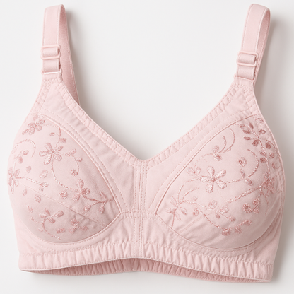 Stylish Cotton Bra – Embroidered Comfort Fit