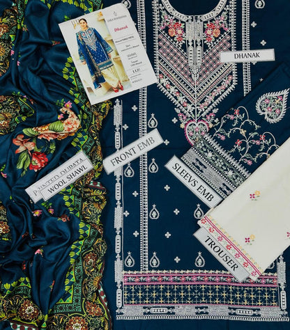 🌿 GlamHive Exclusive Green Chiffon Patch Work Suit | 3-Piece Luxury Ensemble 🌿