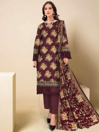 Winter Chic Printed Viscose 3-Piece Suit – Effortless Elegance