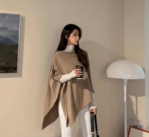 Luxe Wool Shawl – Elegant Winter Wrap in Green Velvet, Purple Cashmere, White & Gray