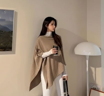 Luxe Wool Shawl – Elegant Winter Wrap in Green Velvet, Purple Cashmere, White & Gray