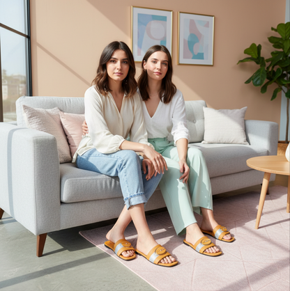 ✨ "Beige Rhinestone Flats – Sparkle with Semi-Formal Elegance"