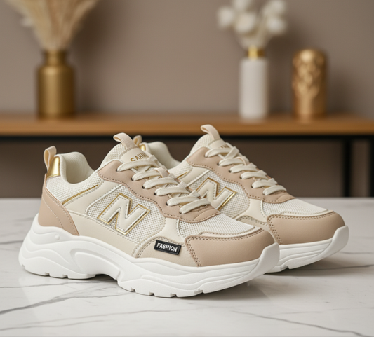 Beige Mesh Men’s Casual Walking Joggers – Lightweight & Stylish