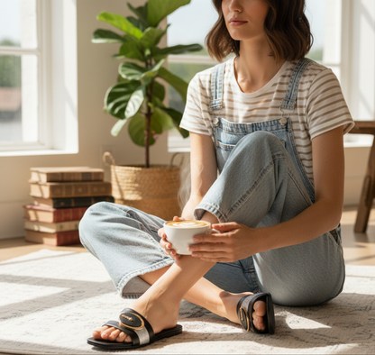 ✨ "Black Studded Flats – Bold Style with All-Day Comfort + FREE Delivery"