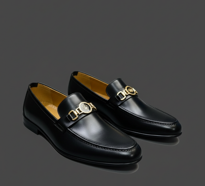 Classic Black Men’s Formal Dress Shoes – Premium Rexine Elegance