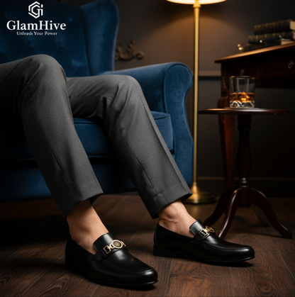 Classic Black Men’s Formal Dress Shoes – Premium Rexine Elegance