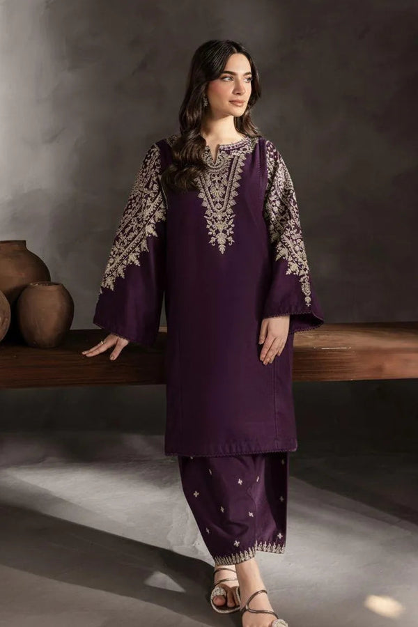 Royal Charm – 2-Piece Embroidered Lawn Suit | Purple