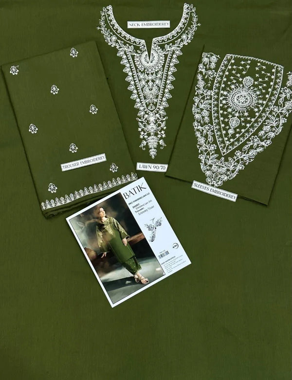 Emerald Grace – 2-Piece Embroidered Lawn Suit | Green