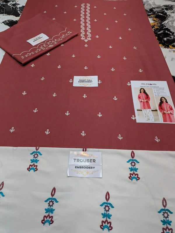 Luxury Pink Embroidered Lawn Suit – Elegant Festive Edition