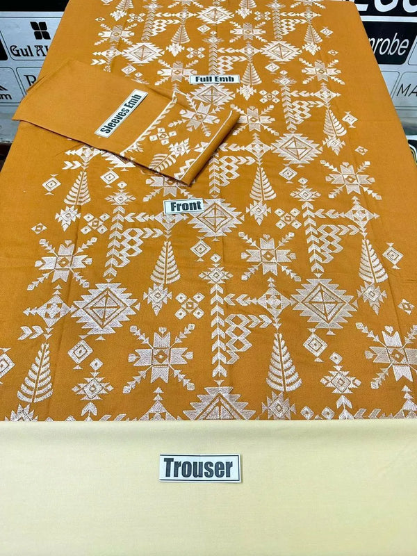 Elegant 2-Piece Yellow Embroidered Lawn Suit – Summer Festive Wear