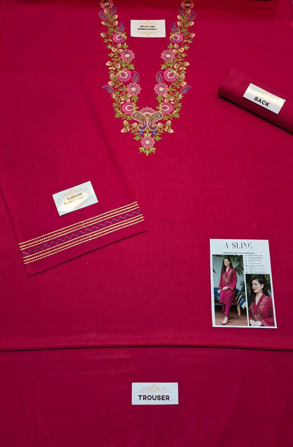 Eid Special 3-Piece Pink Lawn Suit – Elegant Festive Print