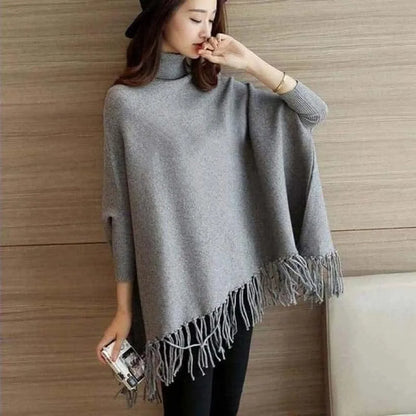 "✨Girls’ Cozy Grey Fleece Poncho – Warm, Stylish & Free Size!✨"