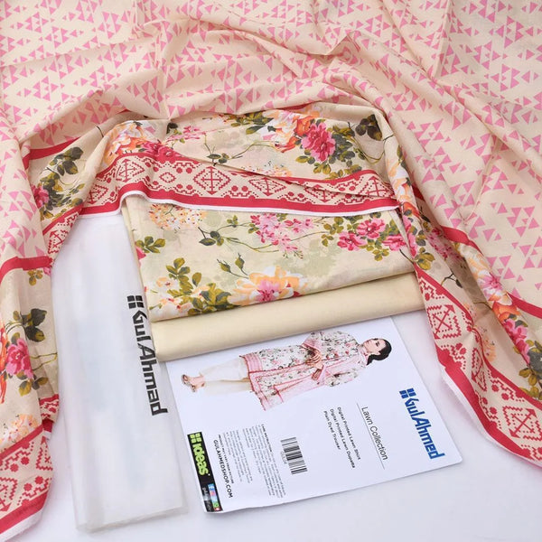 Eid Special Off-White 3-Piece Printed Lawn Suit – Elegant & Festive
