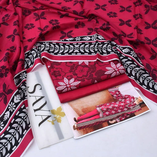 3-Piece Purple Printed Lawn Suit – Elegant Eid Collection