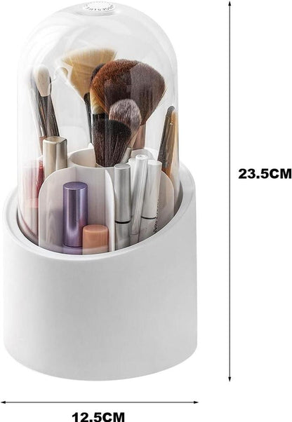 Acrylic Makeup Brush Organizer – 3 Compartment Clear Holder for Neat & Stylish Storage