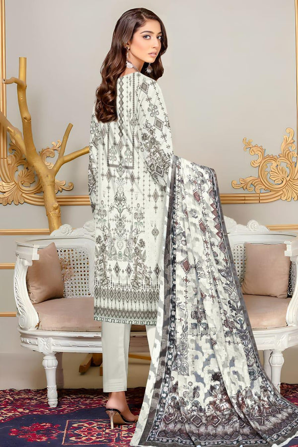3-Piece Multicolor Digital & Embroidered Lawn Suit – Elegant Summer Collection