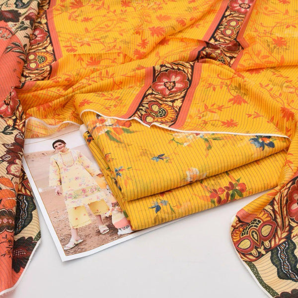 3-Piece Printed Lawn Suit – Festive & Elegant Set