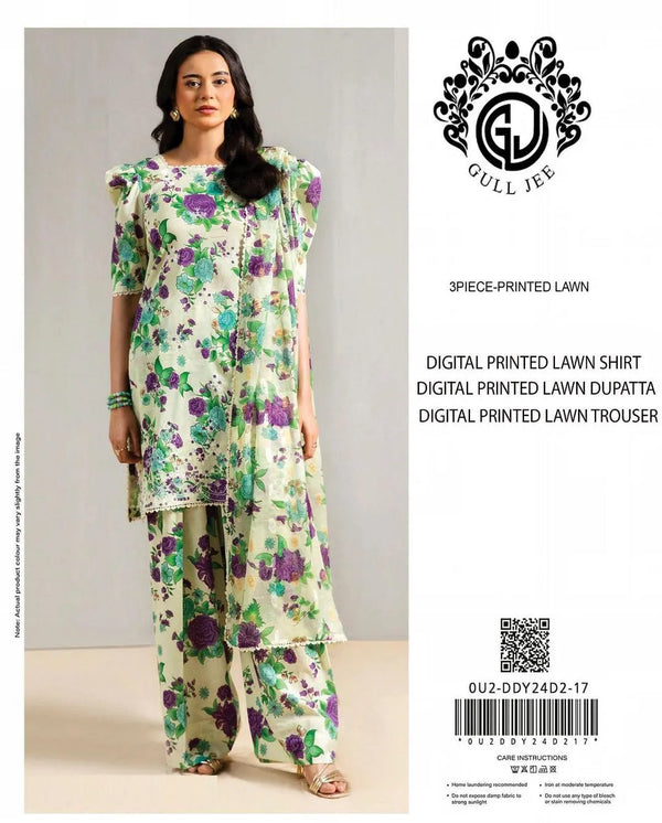 Eid Special 3-Piece Off-White Lawn Suit – Festive Printed Elegance