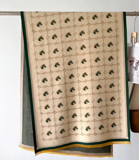 VelvetTouch™ Tie-Dye Imitation Cashmere Shawl – Warm, Stylish Wrap in Green, Pink, Orange & Yellow