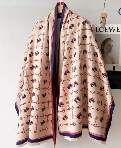 VelvetTouch™ Tie-Dye Imitation Cashmere Shawl – Warm, Stylish Wrap in Green, Pink, Orange & Yellow