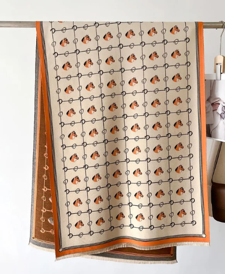 VelvetTouch™ Tie-Dye Imitation Cashmere Shawl – Warm, Stylish Wrap in Green, Pink, Orange & Yellow