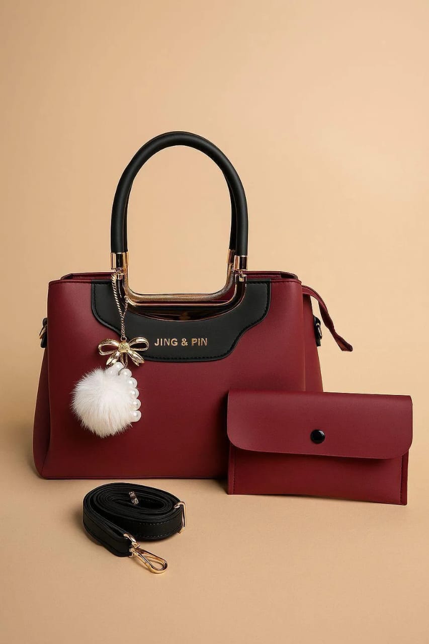 "Luxury Leather Chain Crossbody Bag – 2-Piece Set for Effortless Elegance"