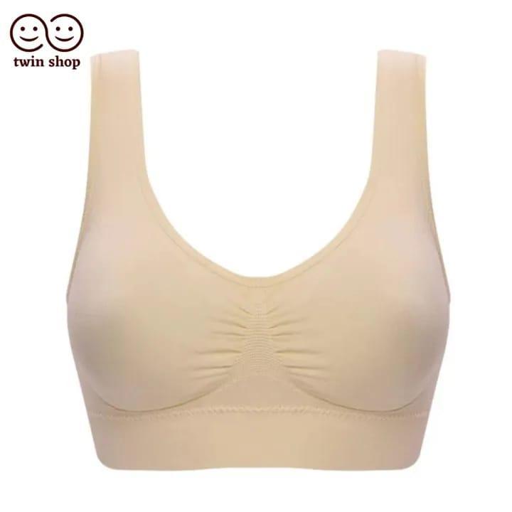 🏋️♀️ Beige Lycra Sports Bra – Stretch, Comfort &amp; Everyday Support 🏋️♀️