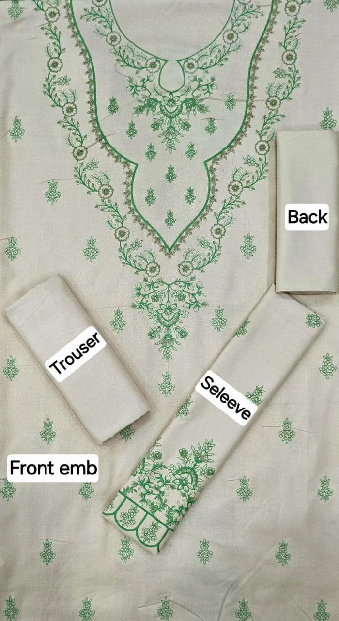 Beige Dhanak Embroidered 2-Piece Winter Suit – Soft, Elegant & Timeless