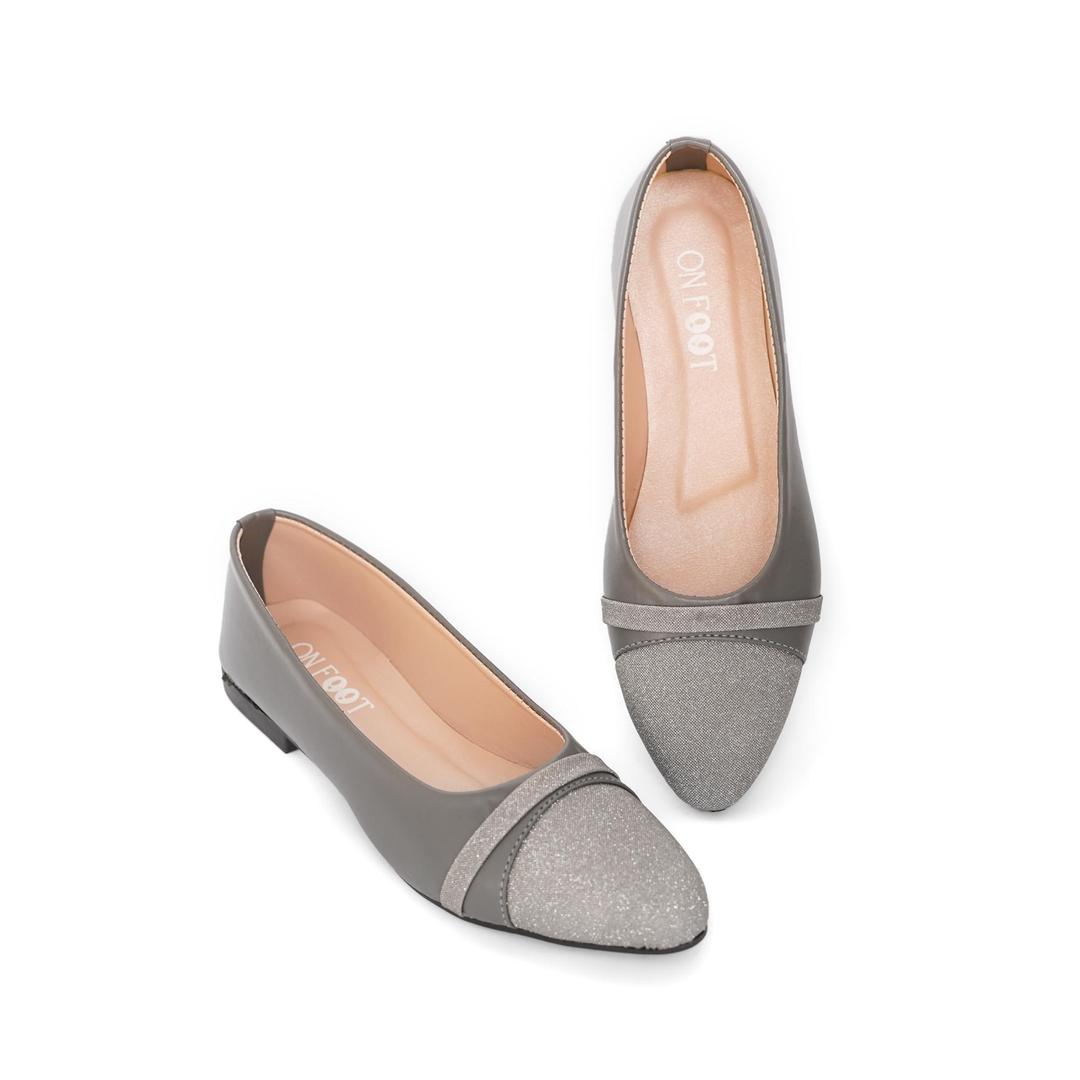GlamHive™ Grey Textured Neoprene Pumps – Classy Comfort for Every Occasion