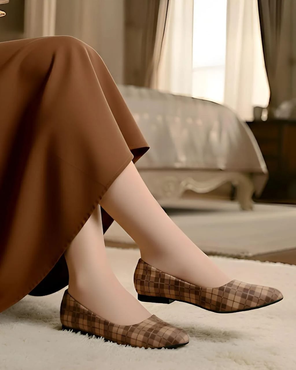 GlamHive™ Brown Printed Pumps – Elegant Design, Perfect Comfort & Everyday Sophistication