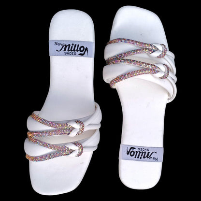 “GlamHivePK™ Satin Rhinestone Flats – Chic Casual & Formal Women’s Wear 💎 | Free Delivery 🚚”