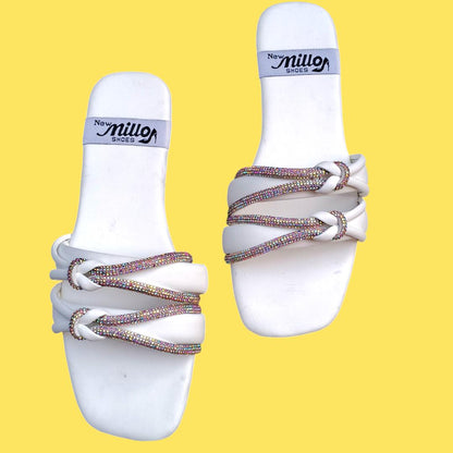 “GlamHivePK™ Satin Rhinestone Flats – Chic Casual & Formal Women’s Wear 💎 | Free Delivery 🚚”