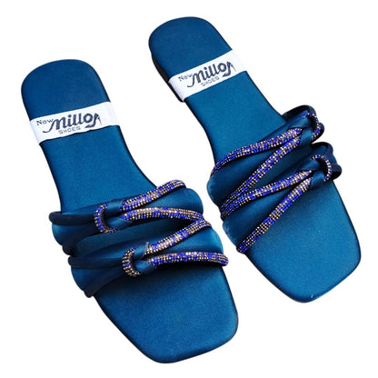 “GlamHivePK™ Satin Rhinestone Flats – Chic Casual & Formal Women’s Wear 💎 | Free Delivery 🚚”