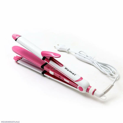 Hair Straightener & Curling Iron KM-1291 – Fast Heat-Up with Ion Technology