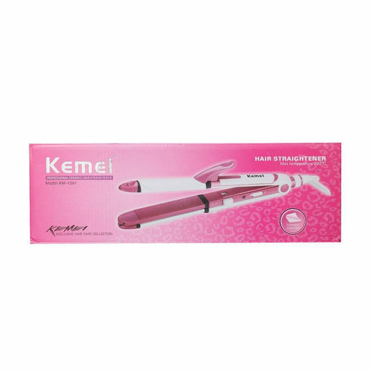 Hair Straightener & Curling Iron KM-1291 – Fast Heat-Up with Ion Technology