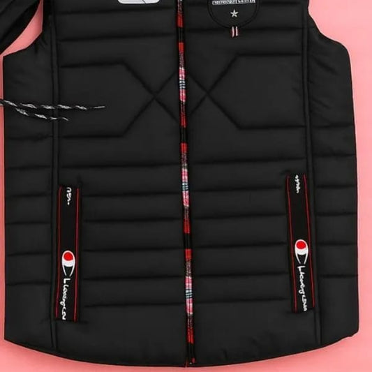 Men’s Black Printed Parachute Jacket – Stylish, Warm & Street-Ready