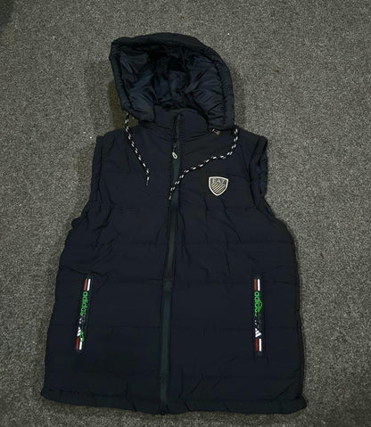 Men’s Black Hooded Parachute Sleeveless Jacket – Lightweight, Warm & Trendy