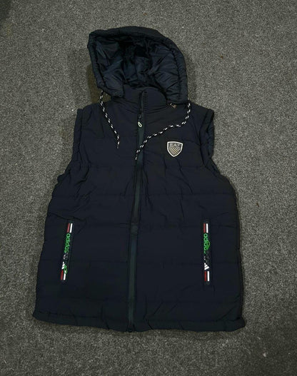 Men’s Black Hooded Parachute Sleeveless Jacket – Lightweight, Warm & Trendy