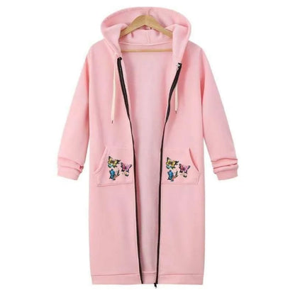 Cozy Pink Printed Fleece Hooded Sweatshirt – Winter Glam Collection