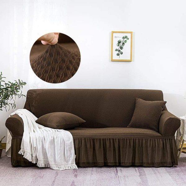🛋️ 7-Seater Brown Mesh Sofa Cover – Stylish, Durable & Easy to Use