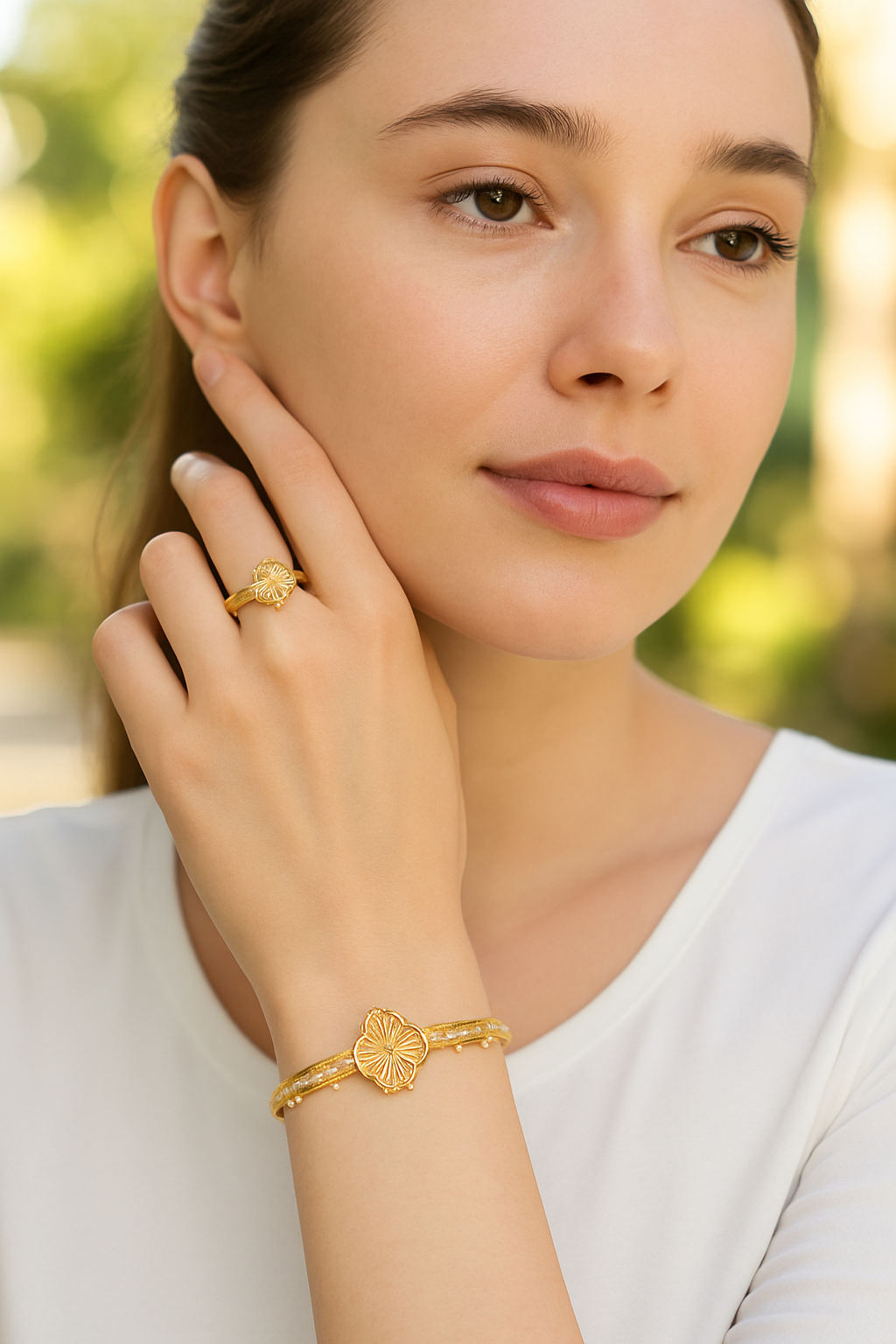 Luxury Designer-Inspired Bracelet & Ring Sets – Gold-Plated Elegance