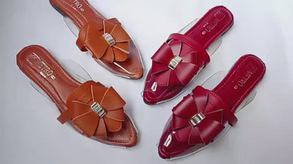 “GlamHivePK™ Brown Bow Flats – Elegant Semi-Formal Women’s Footwear 🎀 | Free Delivery 🚚”