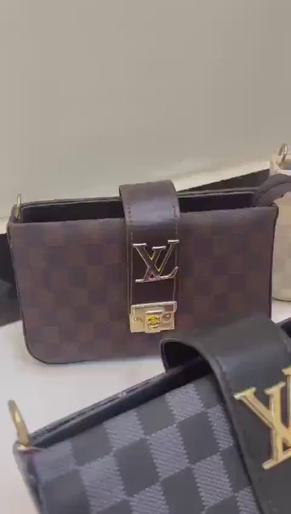 ✨ Stylish Brown Textured Crossbody Bag – Compact, Chic & Multipurpose