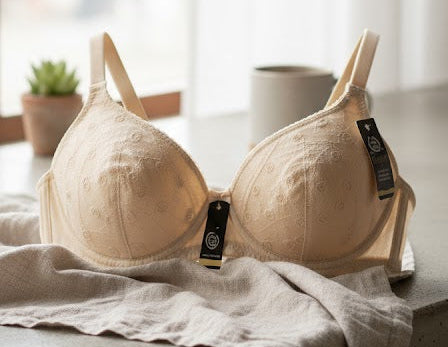 3-Piece Premium Chikan Embroidered Cotton Bra Pack